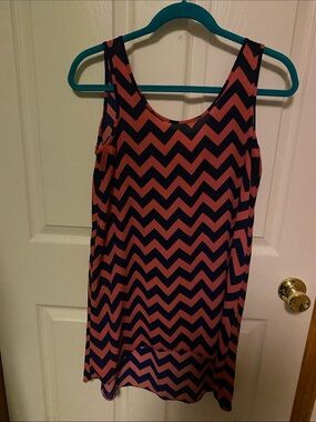 Pink Republic Salmon & Navy Chevron Tank Tunic